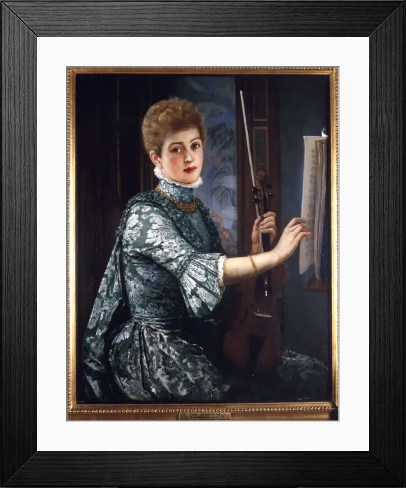 Framed Print : The Violinist, 1886. Artist: George Adolphus Storey Framed Print : The Violinist, 1886. Artist: George Adolphus Storey
