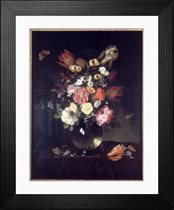 Framed Print : Vase and flowers, 1655. Artist: Pieter van de Venne Framed Print : Vase and flowers, 1655. Artist: Pieter van de Venne