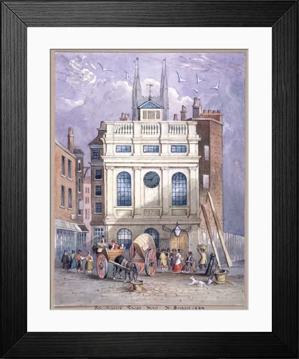 Framed Print : Borough High Street, Southwark, London, 1833. Artist: H Brown Framed Print : Borough High Street, Southwark, London, 1833. Artist: H Brown