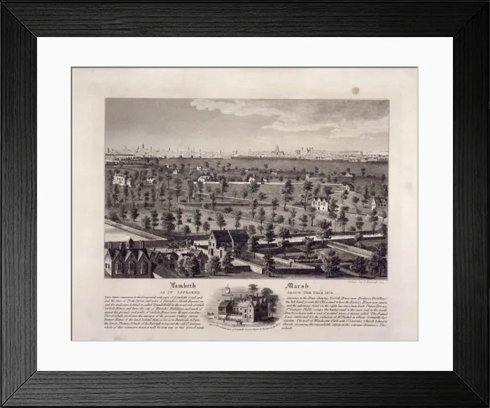 Framed Print : Lambeth Marsh, Lambeth, London, 1820. Artist: I Barnett Framed Print : Lambeth Marsh, Lambeth, London, 1820. Artist: I Barnett