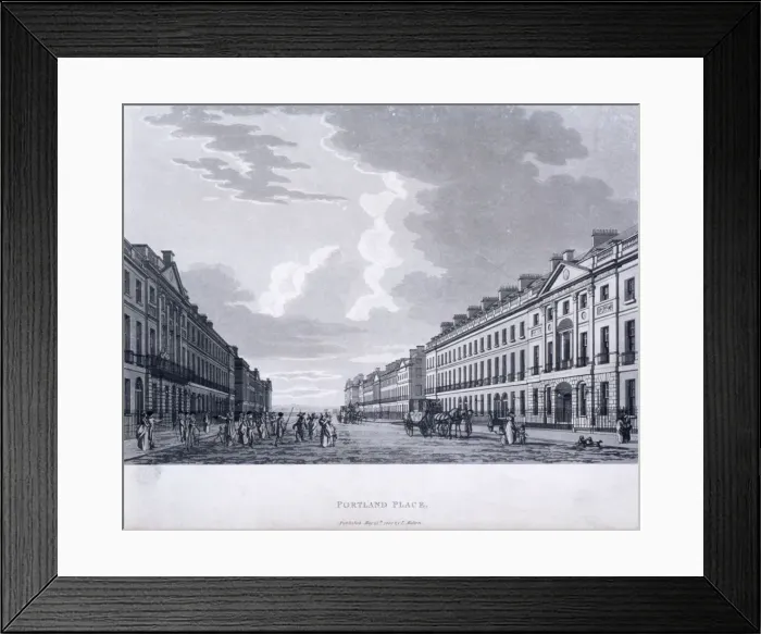 Framed Print : Portland Place, Marylebone, London, 1800 Framed Print : Portland Place, Marylebone, London, 1800