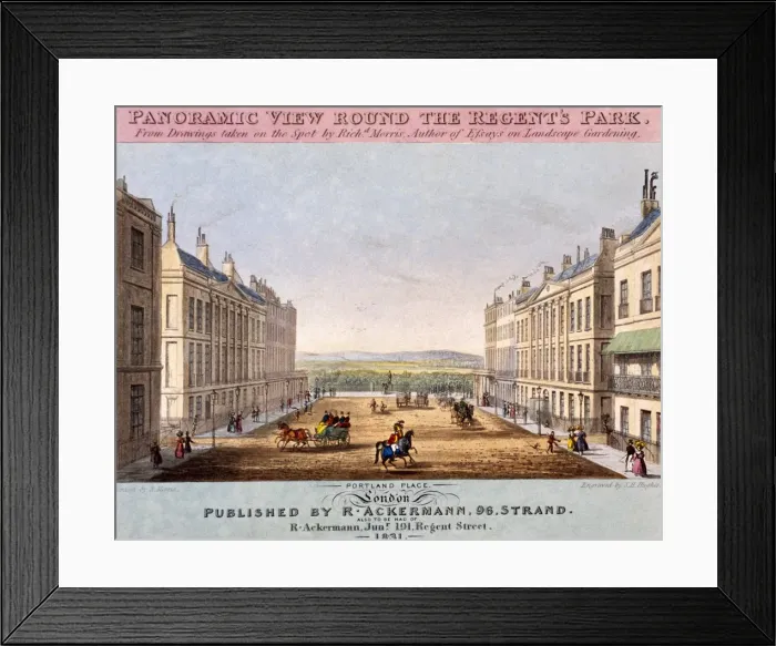 Framed Print : Portland Place, Marylebone, London, 1831. Artist: SH Hughes Framed Print : Portland Place, Marylebone, London, 1831. Artist: SH Hughes