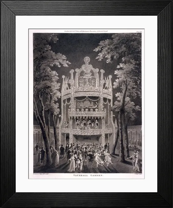 Framed Print : View of Vauxhall Gardens, Lambeth, London, 1809. Artist: J Bluck Framed Print : View of Vauxhall Gardens, Lambeth, London, 1809. Artist: J Bluck