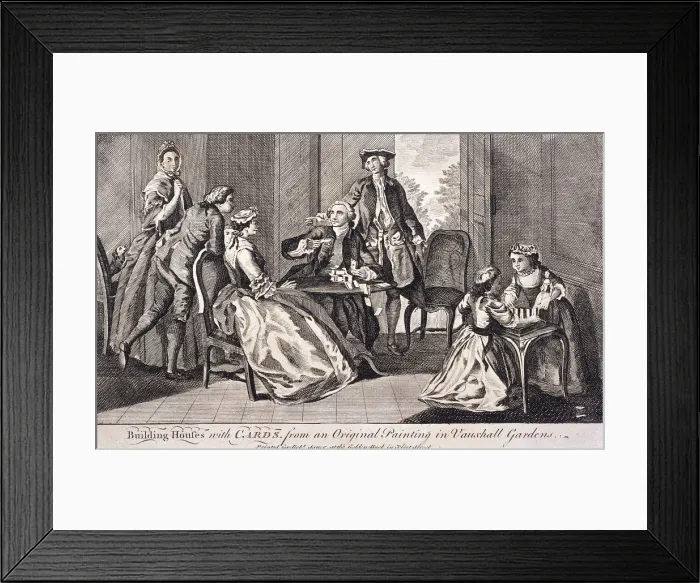 Framed Print : Building houses with cards, c1745. Artist: Benjamin Cole