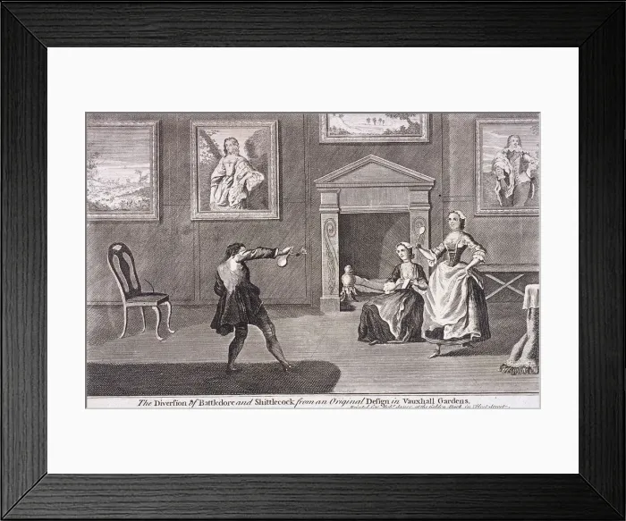 Framed Print : The diversion of battledore and shittlecock, c1745 Framed Print : The diversion of battledore and shittlecock, c1745