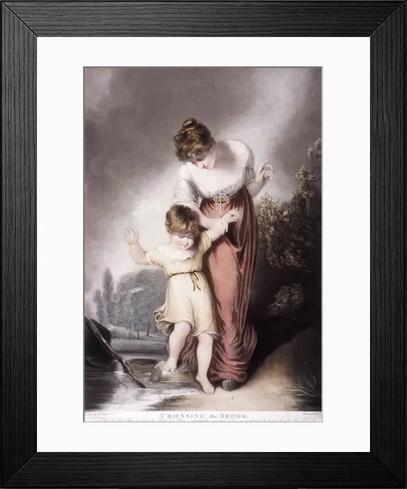 Framed Print : Crossing the Brook, c1803. Artist: William Say Framed Print : Crossing the Brook, c1803. Artist: William Say