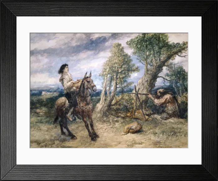 Framed Print : First Adventure of Gil Blas, 1892. Artist: Sir John Gilbert Framed Print : First Adventure of Gil Blas, 1892. Artist: Sir John Gilbert