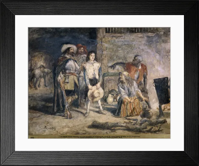 Framed Print : Gil Blas taken prisoner, 1892. Artist: Sir John Gilbert Framed Print : Gil Blas taken prisoner, 1892. Artist: Sir John Gilbert