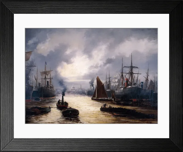Framed Print : The Pool of London, 1892. Artist: WJ Baker
