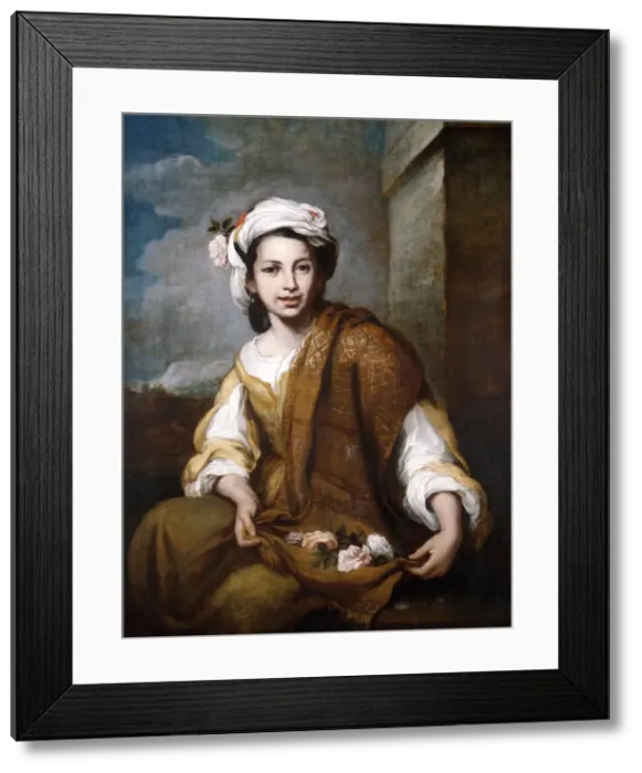 Framed Print : Flower Girl, c1800-c1899 Framed Print : Flower Girl, c1800-c1899