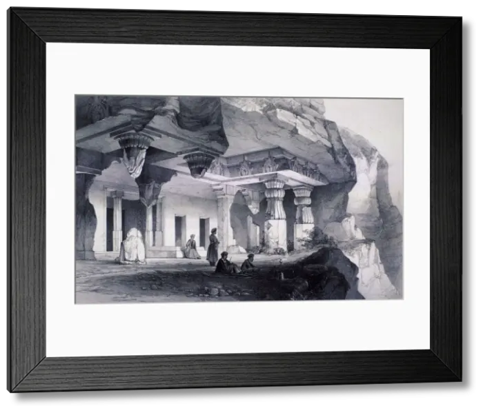 Framed Print : Ajunta (sic), Vihara Cave Number Seven. Artist: Thomas Colman Dibdin Framed Print : Ajunta (sic), Vihara Cave Number Seven. Artist: Thomas Colman Dibdin