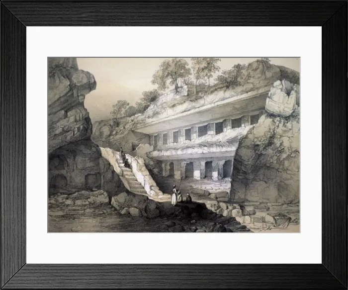 Framed Print : Kannari (sic), View of Durbar Cave. Artist: John Weale Framed Print : Kannari (sic), View of Durbar Cave. Artist: John Weale