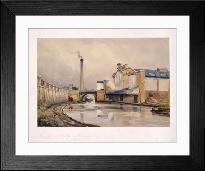 Framed Print : Regents Canal and Southampton Bridge, London, c1880 Framed Print : Regents Canal and Southampton Bridge, London, c1880