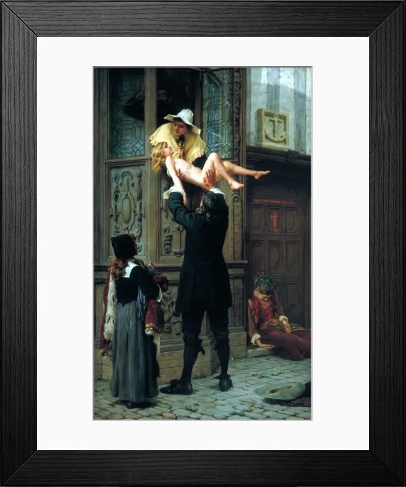 Framed Print : Rescued from the Plague, 1898. Artist: Francis William Topham Framed Print : Rescued from the Plague, 1898. Artist: Francis William Topham