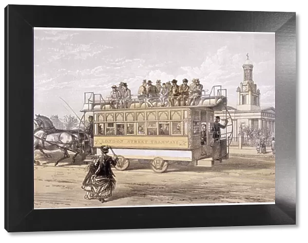Tram in Kennington, London, c1870