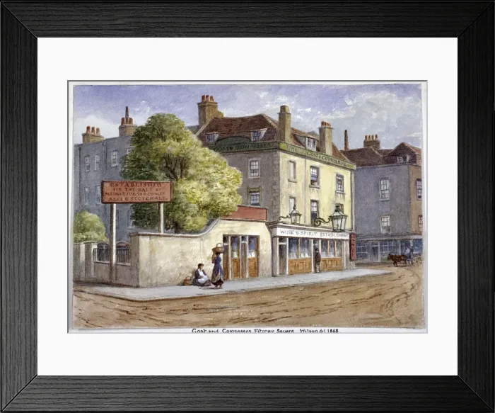Framed Print : Old Goat and Compasses Inn, Marylebone Road, London, 1868. Artist: JT Wilson