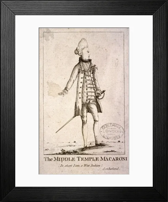 Framed Print : Middle Temple Macaroni, c1772 Framed Print : Middle Temple Macaroni, c1772