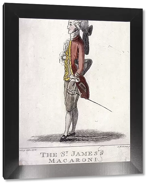 The St Jamess Macaroni, 1772. Artist: James Bretherton