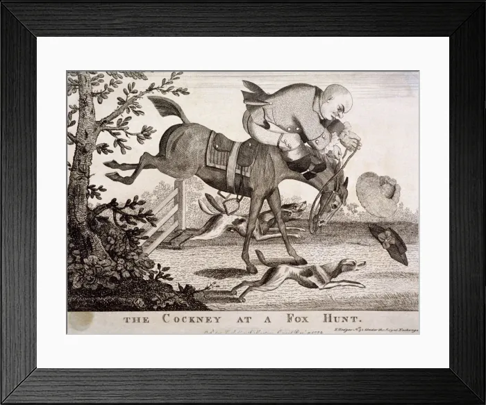 Framed Print : A Cockney at a Fox Hunt, 1779 Framed Print : A Cockney at a Fox Hunt, 1779