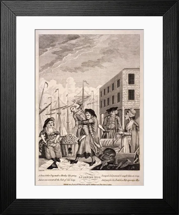 Framed Print : A Cornish Hug, 1781 Framed Print : A Cornish Hug, 1781