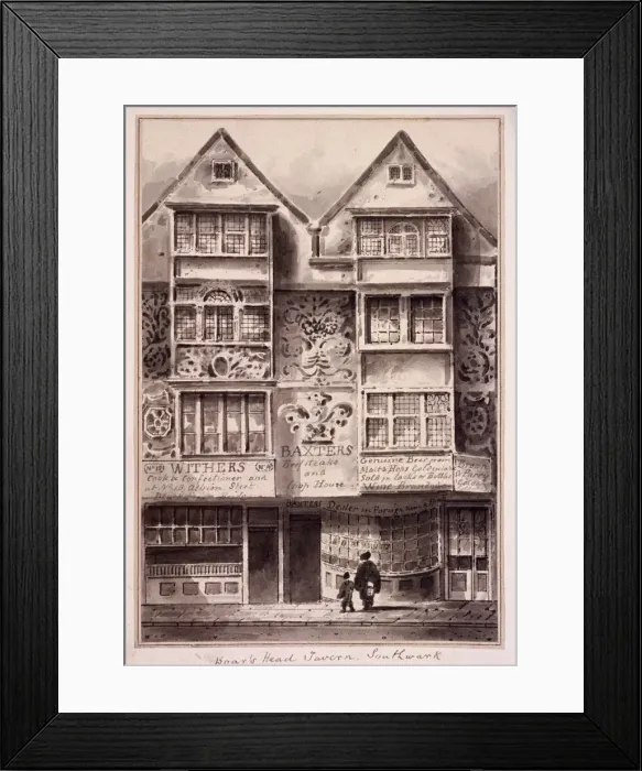 Framed Print : Borough High Street, Southwark, London, c1750 Framed Print : Borough High Street, Southwark, London, c1750
