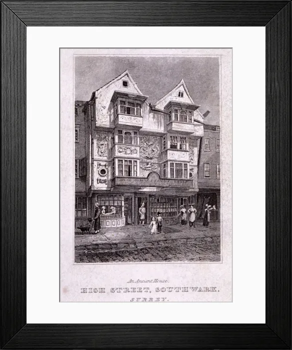 Framed Print : Borough High Street, Southwark, London, c1820 Framed Print : Borough High Street, Southwark, London, c1820
