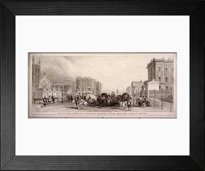 Framed Print : Borough High Street, Southwark, London, c1835 Framed Print : Borough High Street, Southwark, London, c1835