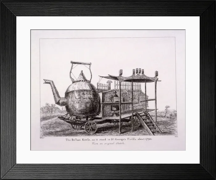 Framed Print : The Balloon Kettle, St Georges Fields, Southwark, London, 1852 Framed Print : The Balloon Kettle, St Georges Fields, Southwark, London, 1852