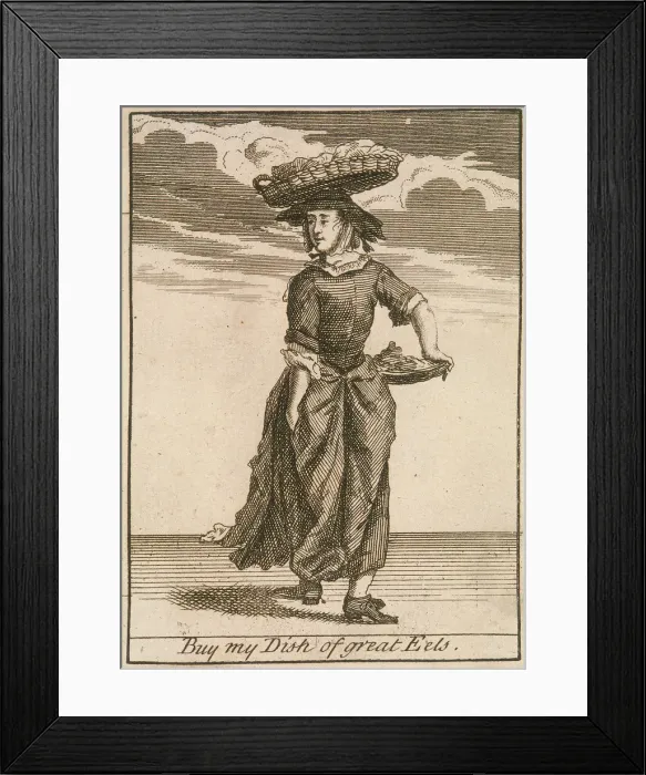 Framed Print : Buy my Dish of great Eels, Cries of London, (c1688?) Framed Print : Buy my Dish of great Eels, Cries of London, (c1688?)