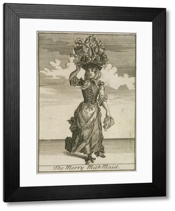 Framed Print : The Merry MilkMaid, Cries of London, (c1688?) Framed Print : The Merry MilkMaid, Cries of London, (c1688?)