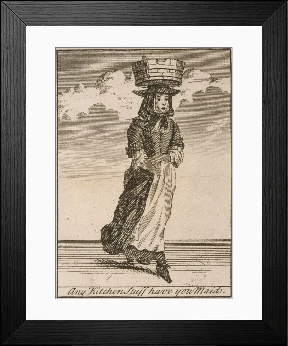 Framed Print : Any Kitchen Stuff have you Maids, Cries of London, (c1688?) Framed Print : Any Kitchen Stuff have you Maids, Cries of London, (c1688?)