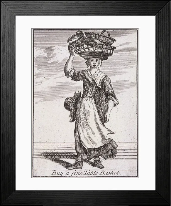Framed Print : Buy a fine Table Basket, Cries of London, (c1688?) Framed Print : Buy a fine Table Basket, Cries of London, (c1688?)
