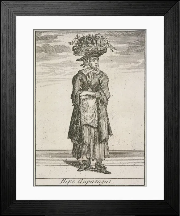 Framed Print : Ripe Assparagus, Cries of London, (c1688?) Framed Print : Ripe Assparagus, Cries of London, (c1688?)