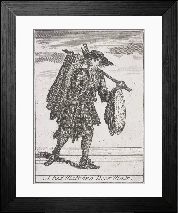Framed Print : A Bed Matt or a Door Matt, Cries of London, (c1688?) Framed Print : A Bed Matt or a Door Matt, Cries of London, (c1688?)