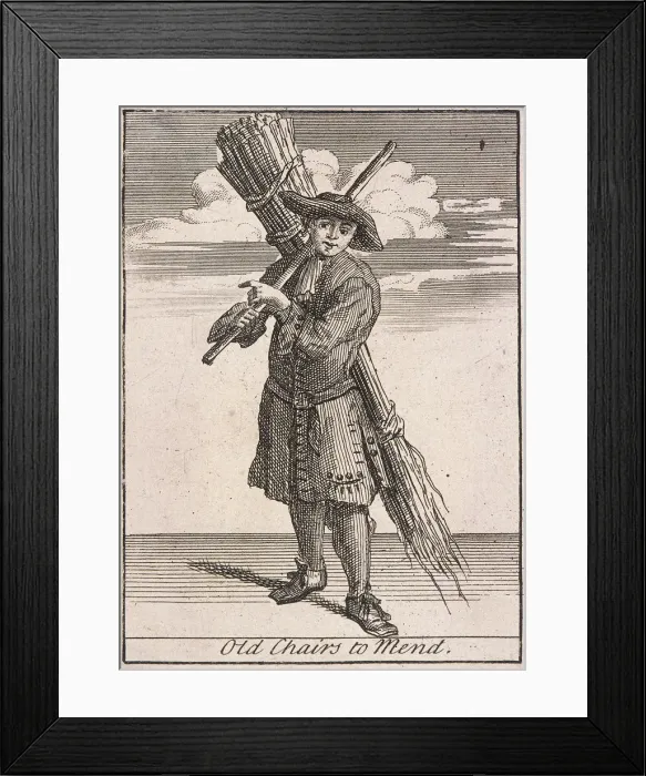 Framed Print : Old Chairs to Mend, Cries of London, (c1688?) Framed Print : Old Chairs to Mend, Cries of London, (c1688?)