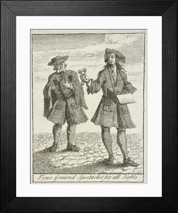 Framed Print : Fine Ground Spectacles for all Sights, Cries of London, (c1688?) Framed Print : Fine Ground Spectacles for all Sights, Cries of London, (c1688?)
