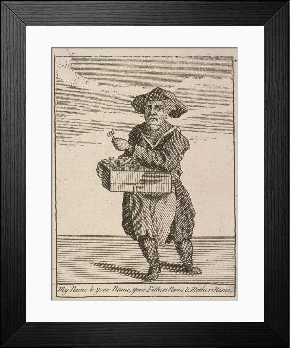 Framed Print : My Name & Your Name, your Fathers Name & Mothers Name, Cries of London, (c1688?) Framed Print : My Name & Your Name, your Fathers Name & Mothers Name, Cries of London, (c1688?)