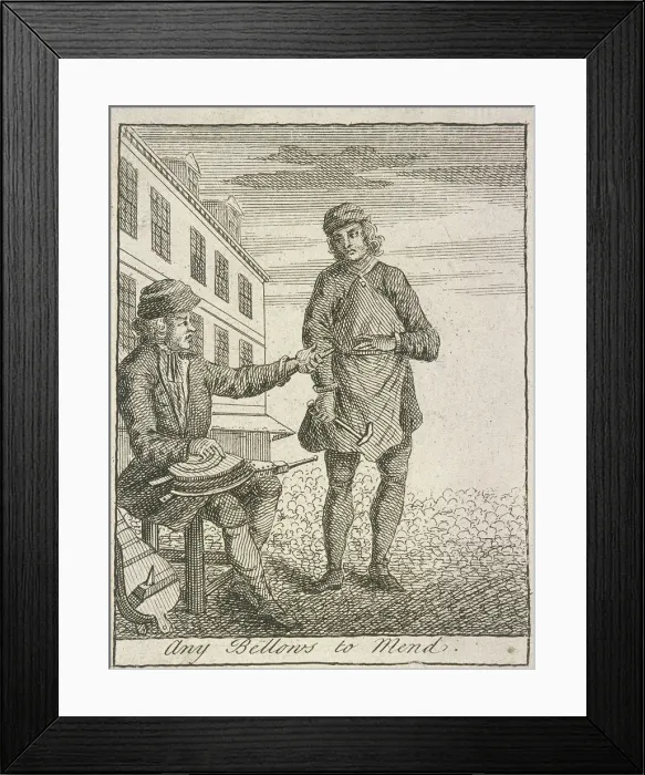 Framed Print : Any Bellows to Mend, Cries of London, (c1688?) Framed Print : Any Bellows to Mend, Cries of London, (c1688?)