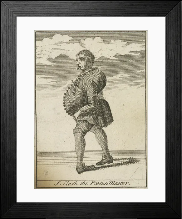 Framed Print : J Clark the Posture Master, Cries of London, (c1688?) Framed Print : J Clark the Posture Master, Cries of London, (c1688?)