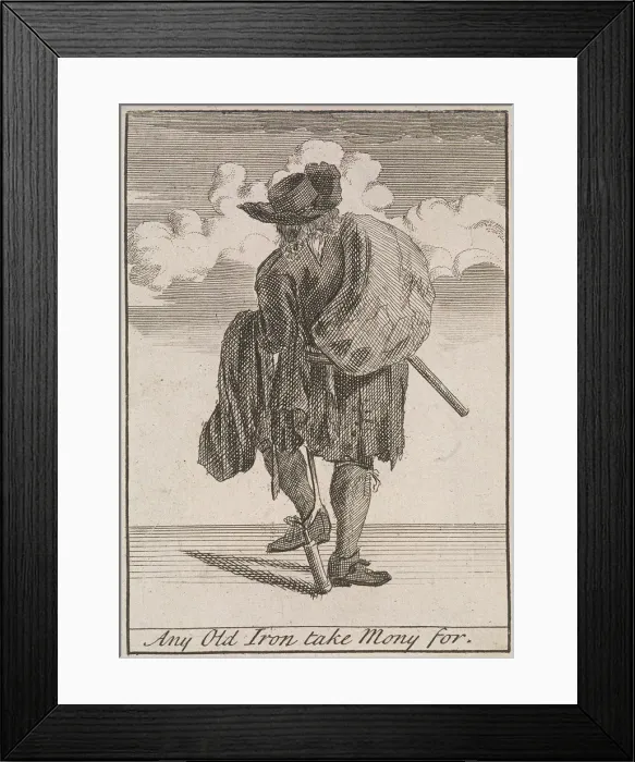Framed Print : Any Old Iron take Mony for, Cries of London, (c1688?) Framed Print : Any Old Iron take Mony for, Cries of London, (c1688?)