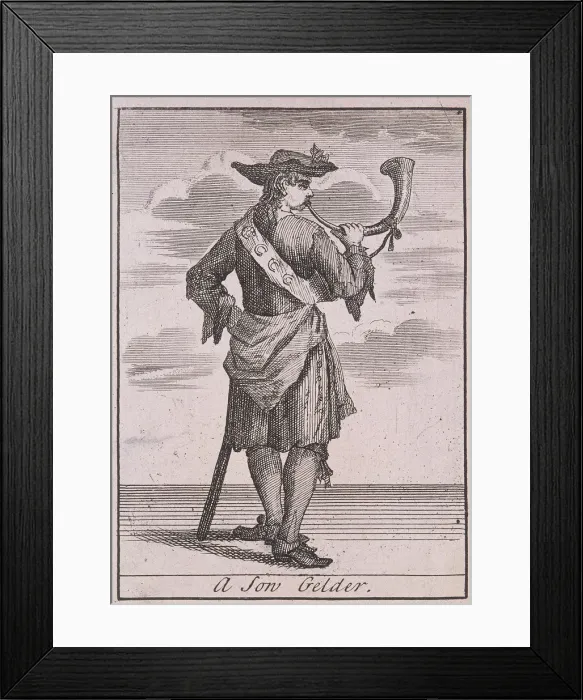 Framed Print : A Son Gelder, Cries of London, (c1688?) Framed Print : A Son Gelder, Cries of London, (c1688?)