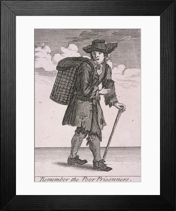 Framed Print : Remember the Poor Prisonners, Cries of London, (c1688?) Framed Print : Remember the Poor Prisonners, Cries of London, (c1688?)