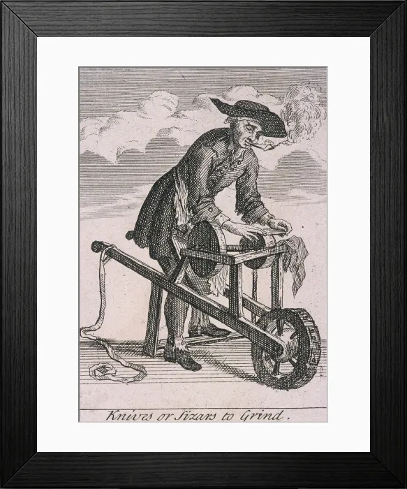 Framed Print : Knives or Sizars to Grind, Cries of London, (c1688?) Framed Print : Knives or Sizars to Grind, Cries of London, (c1688?)
