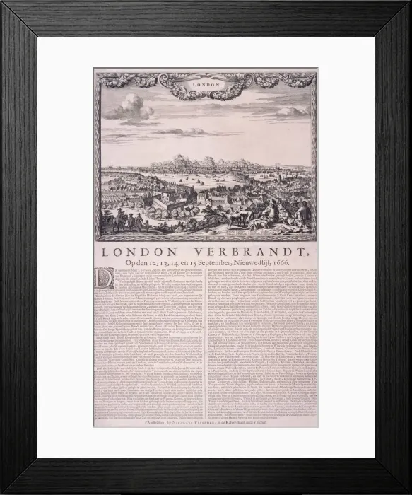 Framed Print : The Great Fire of London, 1666. Artist: Pieter Hendrickcz Schut Framed Print : The Great Fire of London, 1666. Artist: Pieter Hendrickcz Schut