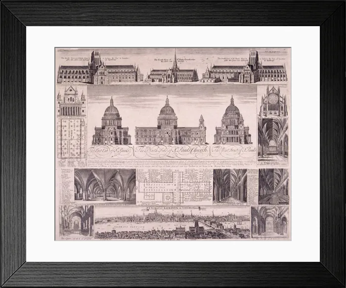 Framed Print : St Pauls Cathedral, London. Artist: David Loggan Framed Print : St Pauls Cathedral, London. Artist: David Loggan