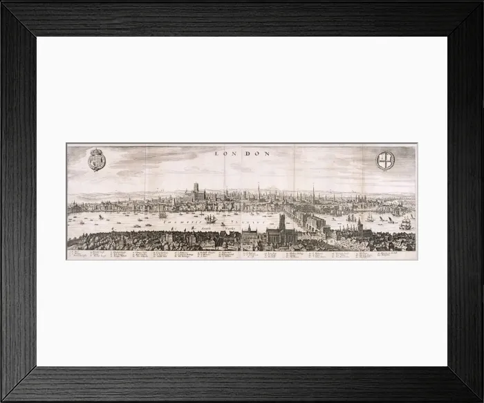 Framed Print : View of London from the south, 1638 Framed Print : View of London from the south, 1638