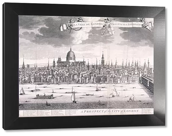 Panoramic view of London, 1710. Artist: Benjamin Smith