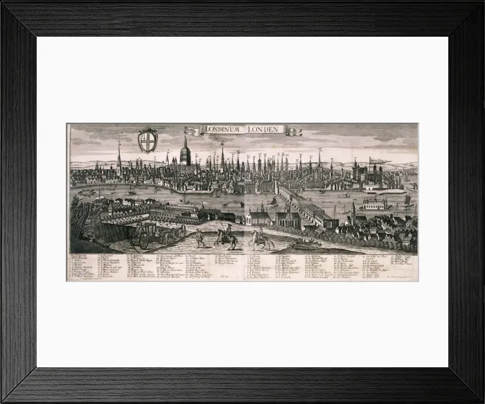 Framed Print : Panoramic view of London, c1730. Artist: Marc Abraham Ruprecht Framed Print : Panoramic view of London, c1730. Artist: Marc Abraham Ruprecht