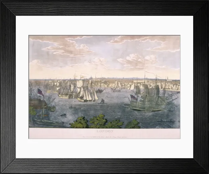Framed Print : View of London, 1801. Artist: Johannes Swertner Framed Print : View of London, 1801. Artist: Johannes Swertner