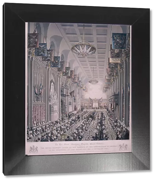 Banquet for Queen Victoria at the Guildhall, London, 1837. Artist: RG Reeve